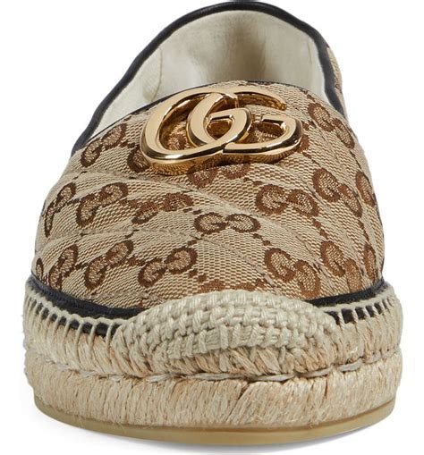 Gucci pilar espadrille flat beige